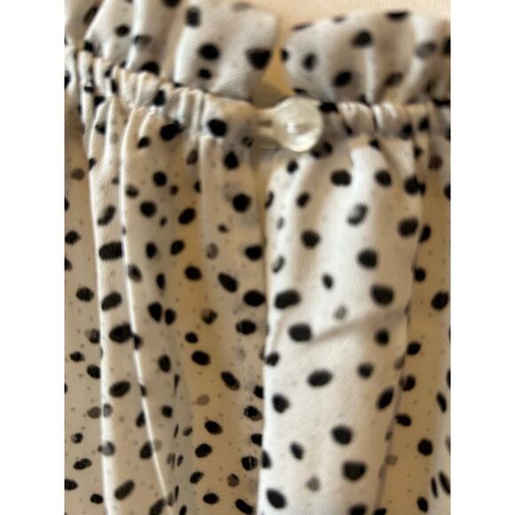Carolina Belle White Black Dots Ruffle Neck Blouse Plus 2X - Picture 8 of 9